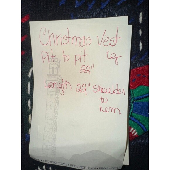 Designers Studio originals navy blue Christmas vest size large - Picture 6 of 6